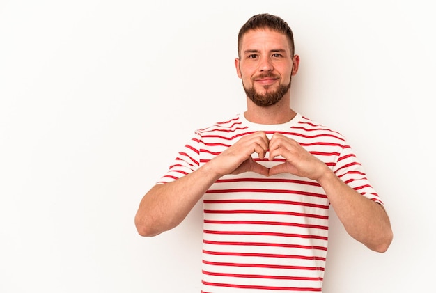 Jovem Homem Caucasiano Diastema Isolado No Fundo Branco Sorrindo E