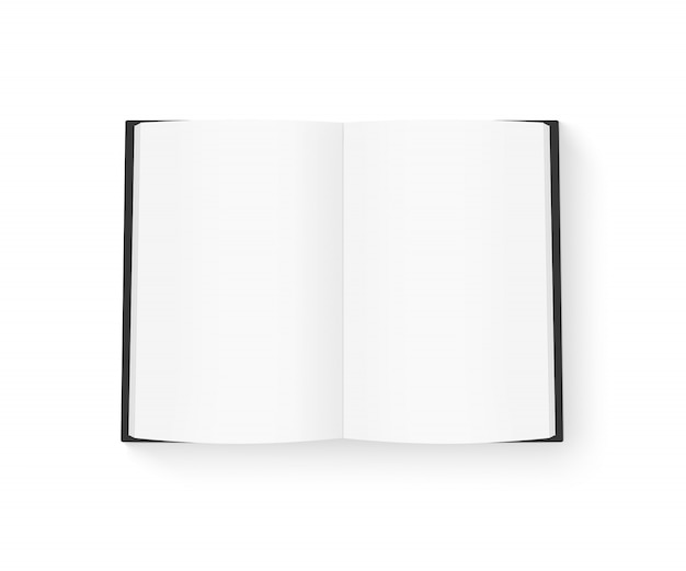 Download Livro em branco aberto com capa preta mock-se isolado no branco | Foto Premium