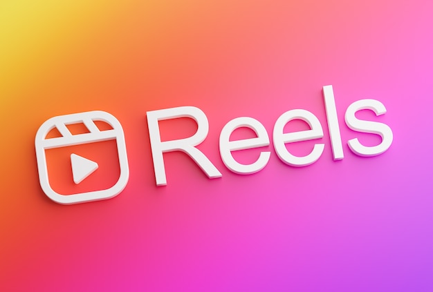 Logotipo do instagram do reels text | Foto Premium