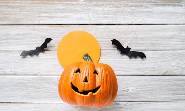 Lua de jack o lantern bats Foto Premium