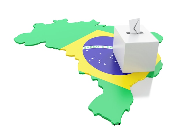 mapa do brasil 3d com urnas eleições 2018 foto premium