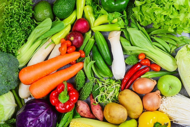 Misto De Legumes E Frutas Alimentos Saud Veis Comer Limpo Para A Sa De Foto Premium