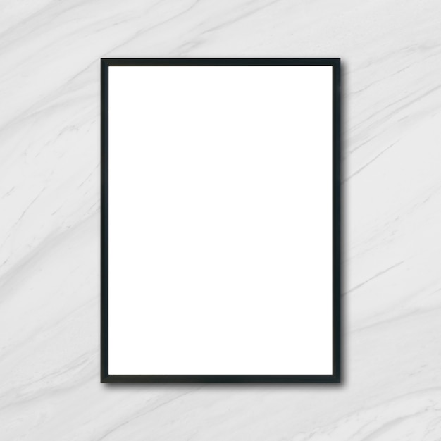 Download Mock up quadro de imagem do poster em branco pendurado na parede de mármore branco no quarto ...