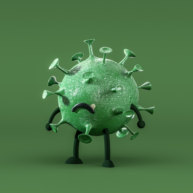 Personagem de desenho animado de coronavírus | Foto Grátis