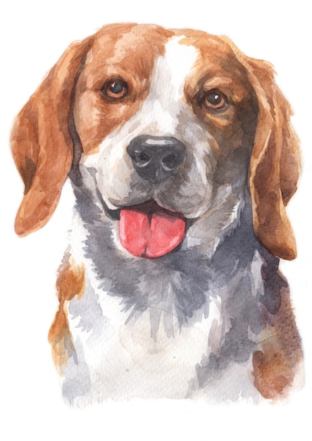 Pintura em aquarela de cachorro beagle Foto Premium