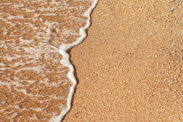 Praia Areia Costa Do Mar Ondas E Fundo De Ver O Espumoso Branco