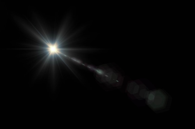 Resumo de sol com reflexo. fundo natural com luzes e papel de parede da luz do sol. Foto Premium