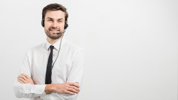Retrato de agente de call center Foto gratuita