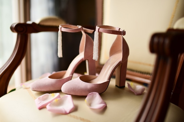 sapato para noiva rose