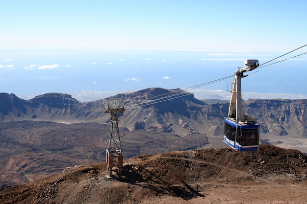 Teleférico no vulcão teide na ilha de tenerife Foto Premium