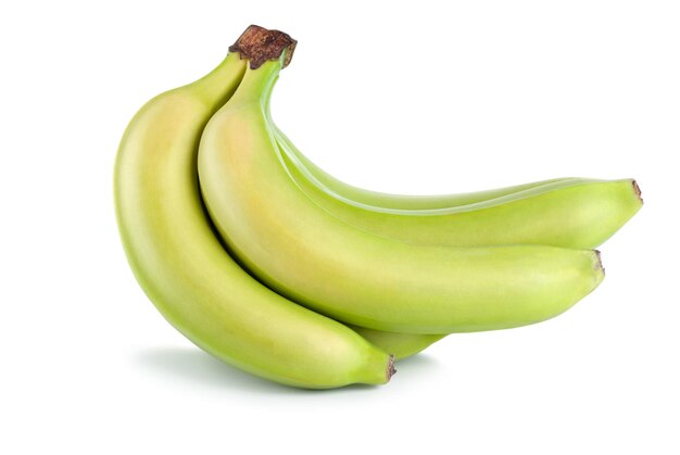 Um Cacho De Bananas Verdes Isolado No Fundo Branco Foto Premium