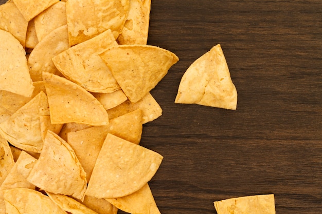 Vista do close-up de tortilla chips Foto gratuita