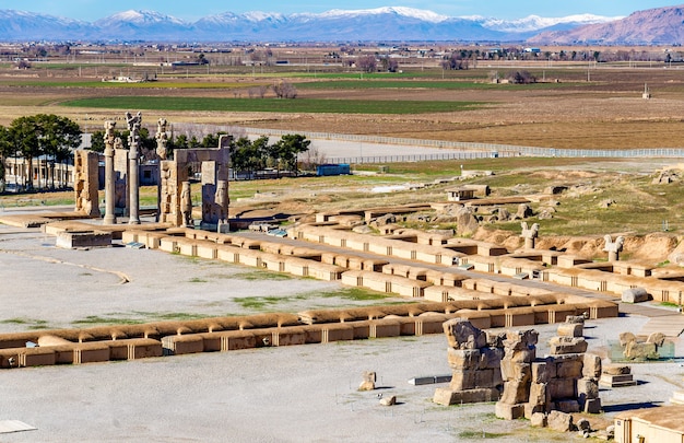 Vista Em Persépolis Da Tumba De Artaxerxes Iii - Irã | Foto Premium