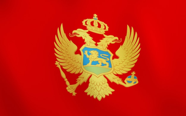 3d flagge von montenegro. | Premium-Foto