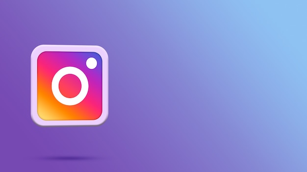 Premium Foto 3d Rendering Instagram Logo