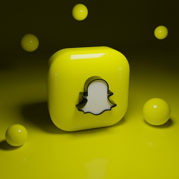 3d Snapchat Logo Anwendung Premium Foto