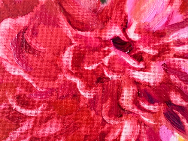 Acrylmalerei der roten blume der nahaufnahme Kostenlose Fotos
