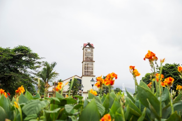 Ansicht einer fortuna-stadtkirche vom park bei costa rica Kostenlose Fotos
