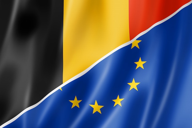 Belgien und europa flagge | Premium-Foto