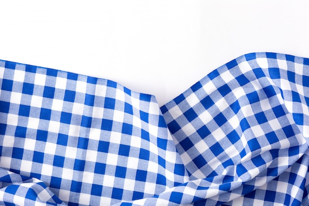 Blaue tischtuchbeschaffenheit auf weißem hintergrund Premium Fotos