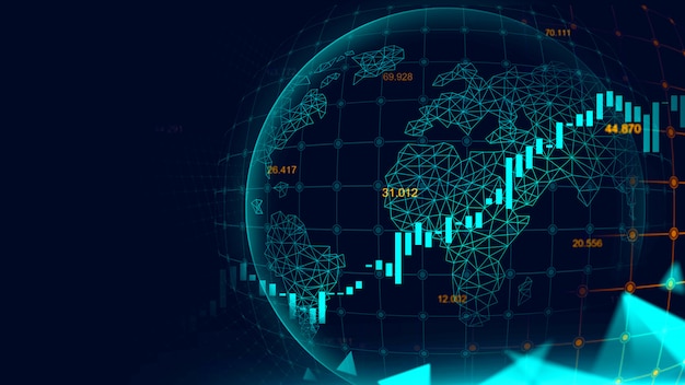 Börse oder devisenhandelsdiagramm in futuristischem Premium Fotos