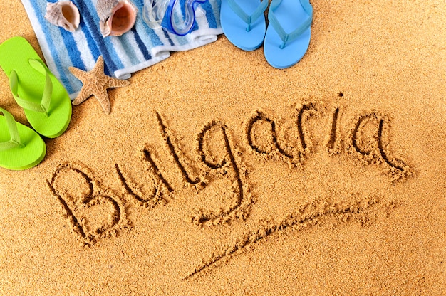 Bulgarien strand schreiben | Premium-Foto