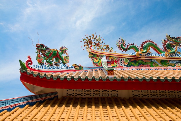 Das dach des tempelchinesen, chinesische alte architektur Premium Fotos