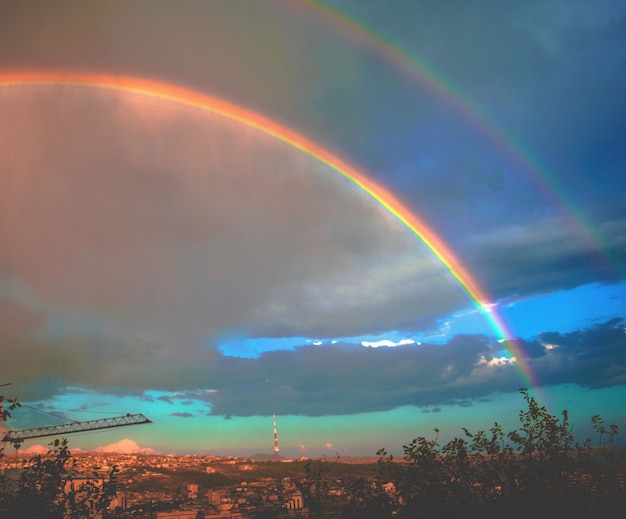 Doppelter Regenbogen Kostenlose Foto