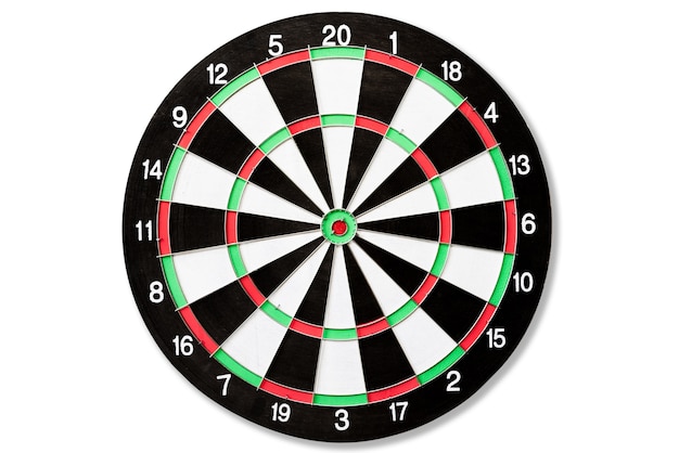Draufsicht einer ziel dartscheibe. geschäftsziel oder zielerfolg Premium Fotos
