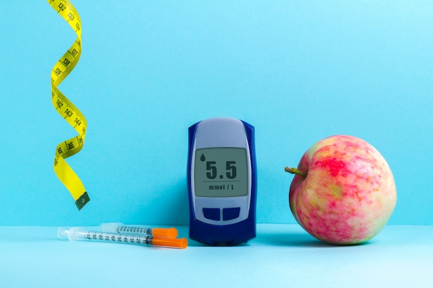 Gesunde ernährung zur behandlung und vorbeugung von zuckerdiabetes. Premium Fotos