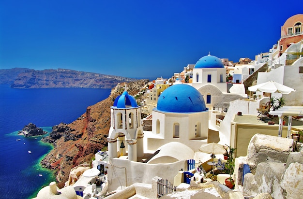 Griechenland. santorini insel. ikonenhafte ansicht mit