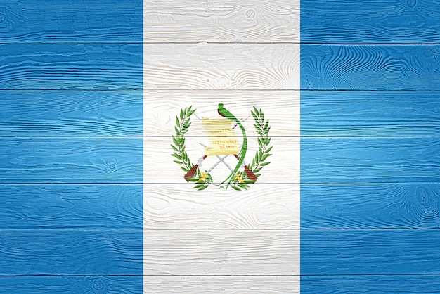 Guatemala flagge gemalt auf holzbrettern | Premium-Foto