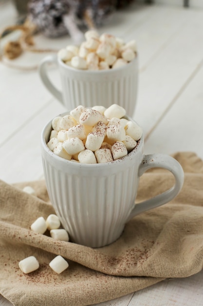 Heißer kakao mit marshmallow | Kostenlose Foto