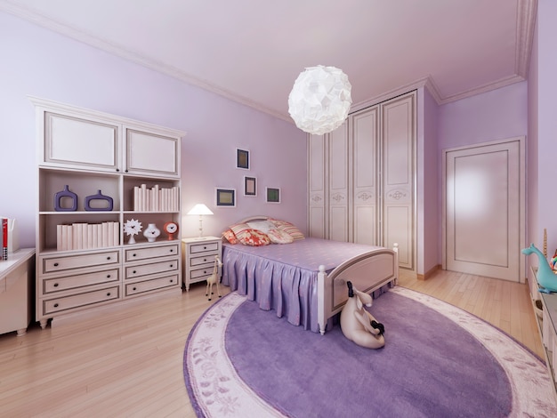 Helle Teenager Schlafzimmer Interieur Premium Foto