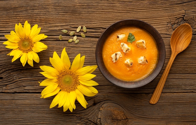 Herbst Essen Blumen Und Suppe Kostenlose Foto