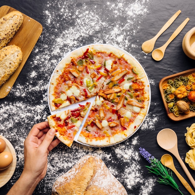 Italienisches Essen Konzept Mit Pizza Premium Foto