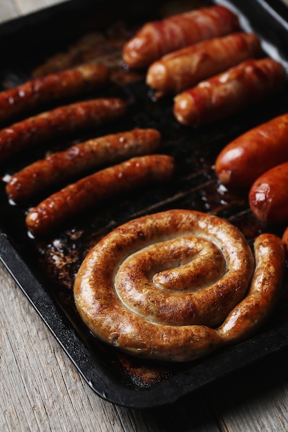 Leckere Bratwurste Traditionelles Deutsches Essen Kostenlose Foto