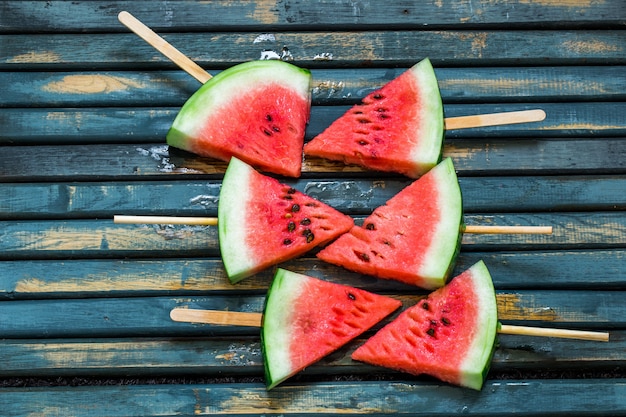 Leckere frische wassermelone. eis mit wassermelonen | Kostenlose Foto