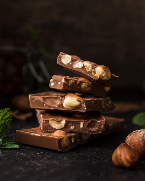 Leckere tafeln haselnussschokolade Kostenlose Fotos