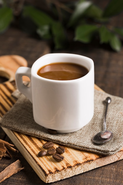 Kostenlos Foto Leckere Tasse Kaffee Hohe Ansicht