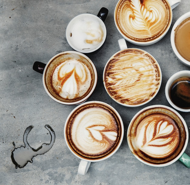 Luftbild Von Verschiedenen Kaffee Kostenlose Foto