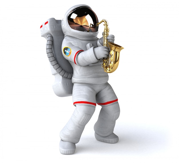 Lustige astronautenanimation PremiumFoto