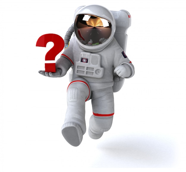 Lustige astronautenanimation PremiumFoto