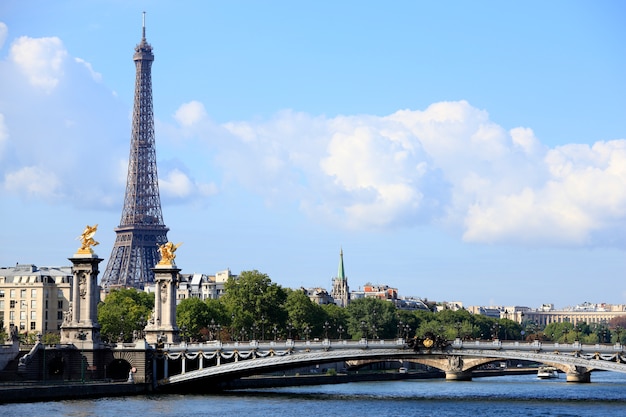 Paris Eiffelturm Mit Brucke Kostenlose Foto