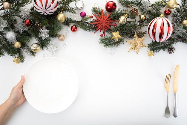 Partytisch-abendessenhintergrund des weihnachtsneuen jahres feiern zeit Premium Fotos