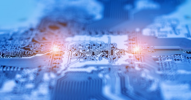 Pcb circuit board design technologie hintergrund Premium Fotos