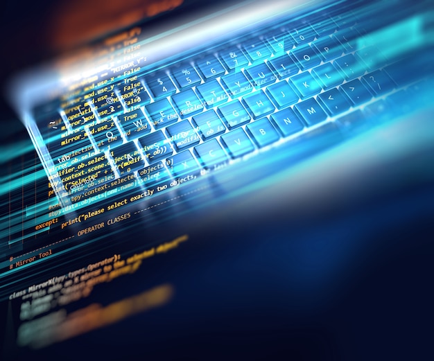 Programmiercode abstrakte technologie hintergrund Premium Fotos