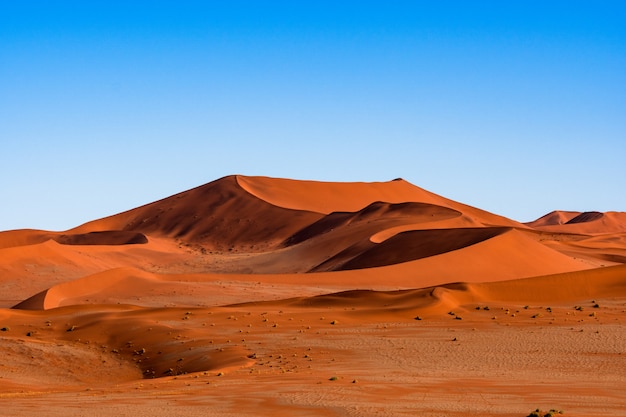 Schöne landschaft des orange sanddünen-orangensandes an der namib-wüste