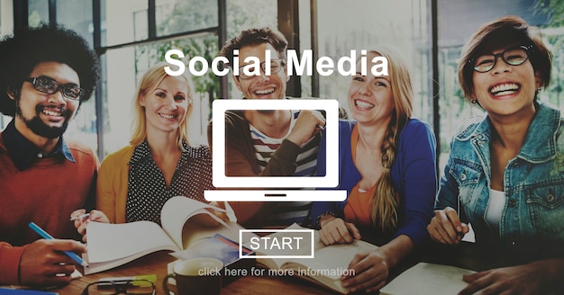 Social media-kommunikationsgemeinschafts-globales konzept Kostenlose Fotos