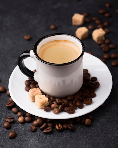 Tasse Heissen Kaffee Auf Dem Tisch Kostenlose Foto